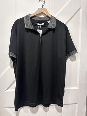 Vince Camuto Men's Black Polo Shirt with Gray Trim XXL, NWT